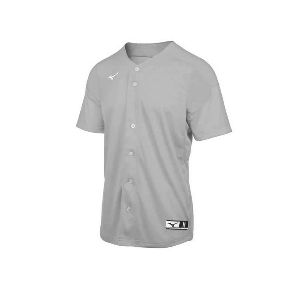 Maglia Mizuno Baseball Aerolite Full Button Uomo - Grigie - 07542-YHBQ